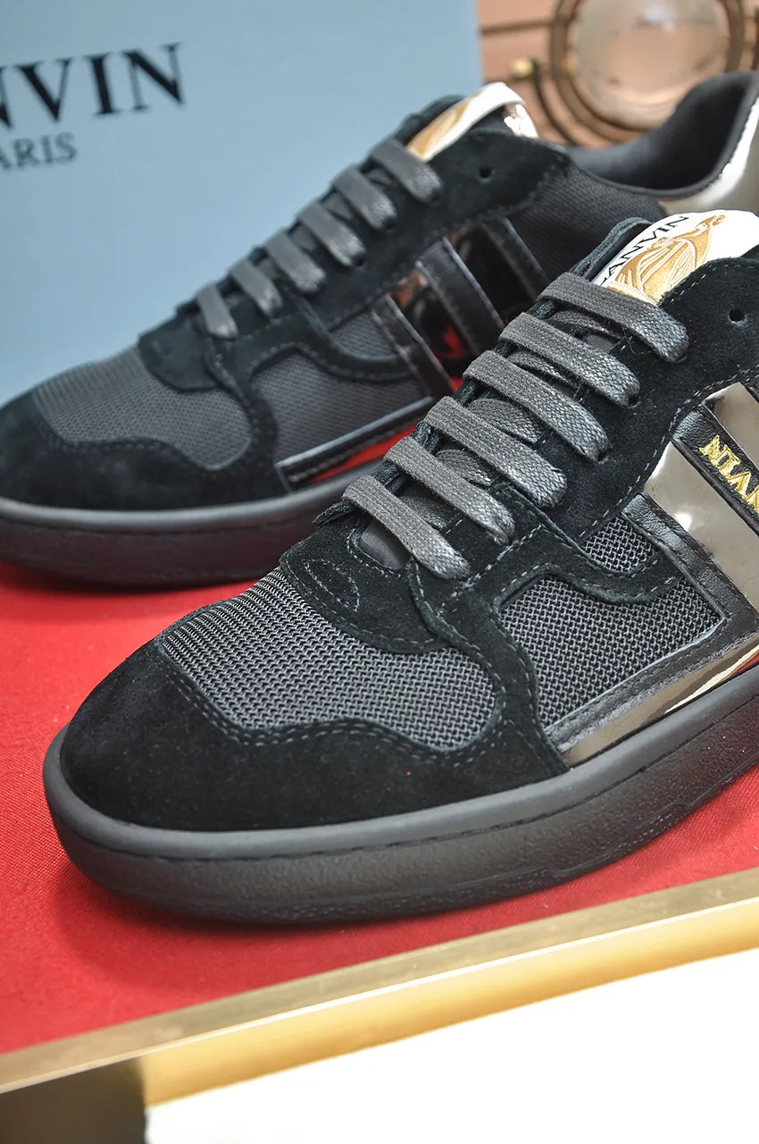 Men's men's shoes💰540💶[LANVIN] The latest lace-up fashionable casual couple sneakers, high-quality CLAY couple series‼ ️ The latest trendy products of the season 🌈Many bloggers have planted grass and purchased the original open-mold customization. The upper and outsole are sewn with mark threads without edge sealing. A variety of material splicing combination design. Very versatile for fashionable and casual wear. Comfortable on the feet. Self-recommended. Upper cowhide + cow suede + breathable mesh lining. Foot-padding cowhide. Exclusive original open-mold clear logo rubber outsole ⚠️Couple standard size 36-40 for women and 38-44 for men.